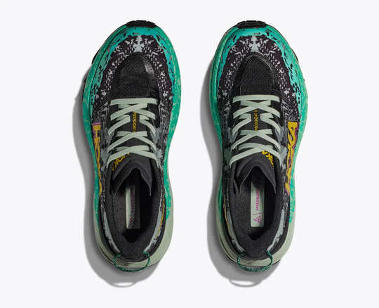 Speedgoat 6 trail running shoes with lightweight breathable upper and aggressive traction design.