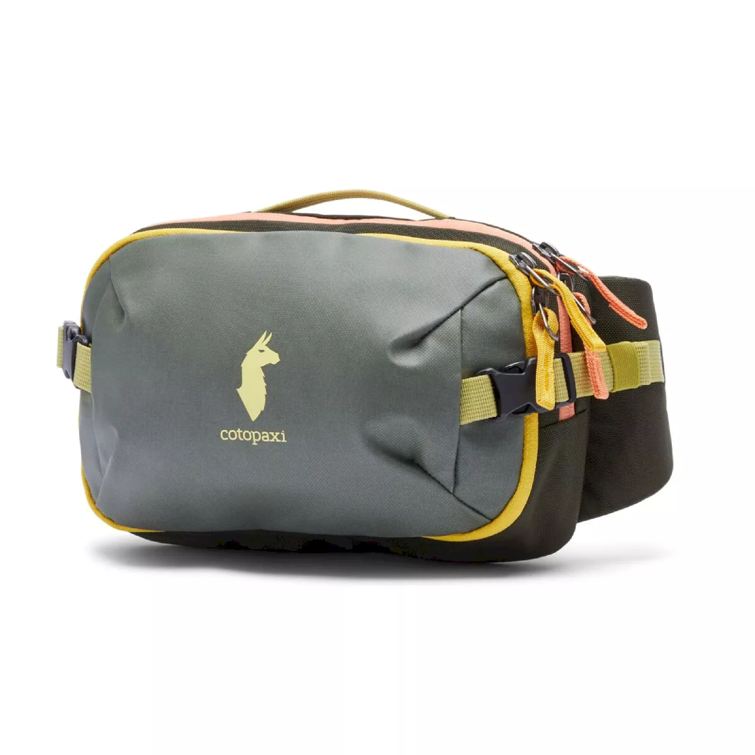 Allpa X 3L Hip Pack by Cotopaxi, compact and stylish, ideal for essentials, featuring durable recycled materials and vibrant design.