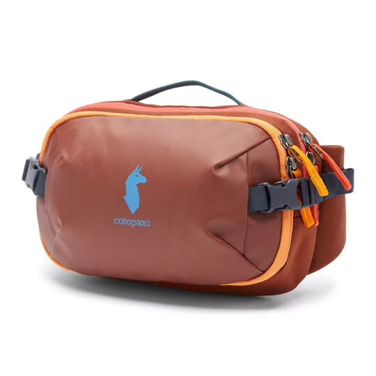 Allpa X 3L Hip Pack by Cotopaxi with llama logo, compression straps, and easy-access main compartment.