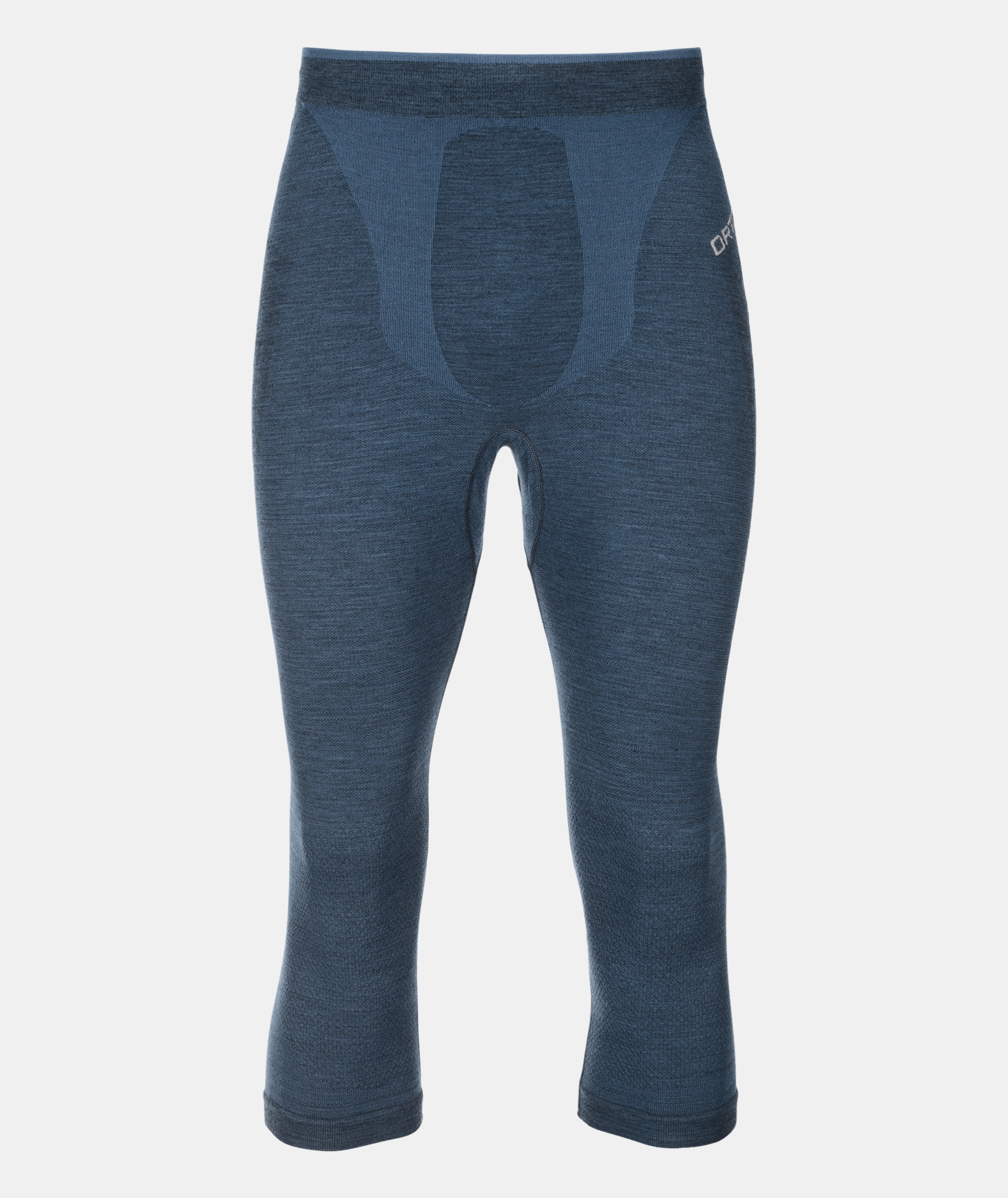 3/4 seam-free Merino wool pants for optimal flexibility and breathability in winter sports.
