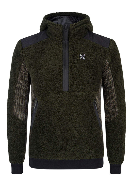 Men's Nomad 2 Hooded Jacket in green, breathable and insulating, with zippered pockets and fleece inserts.