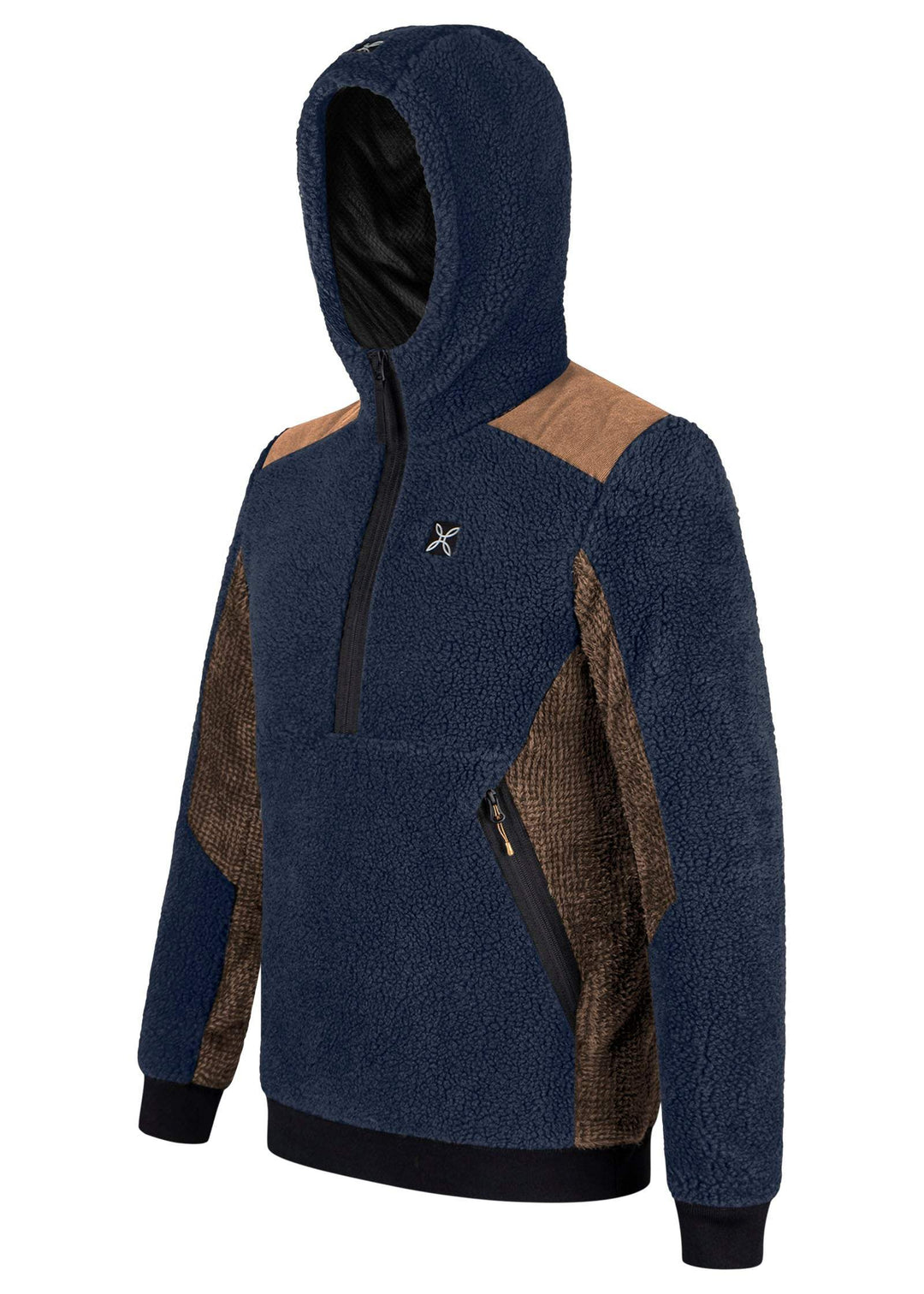 Men's Nomad 2 Hoodie, breathable and warm, with recycled synthetic fabric and Polartec® High Loft® insulation, featuring a half-zip and zippered pockets.