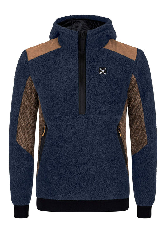 Men's Nomad 2 Maglia hoodie, breathable and insulated with recycled fabric, featuring a half zip and zippered pockets.