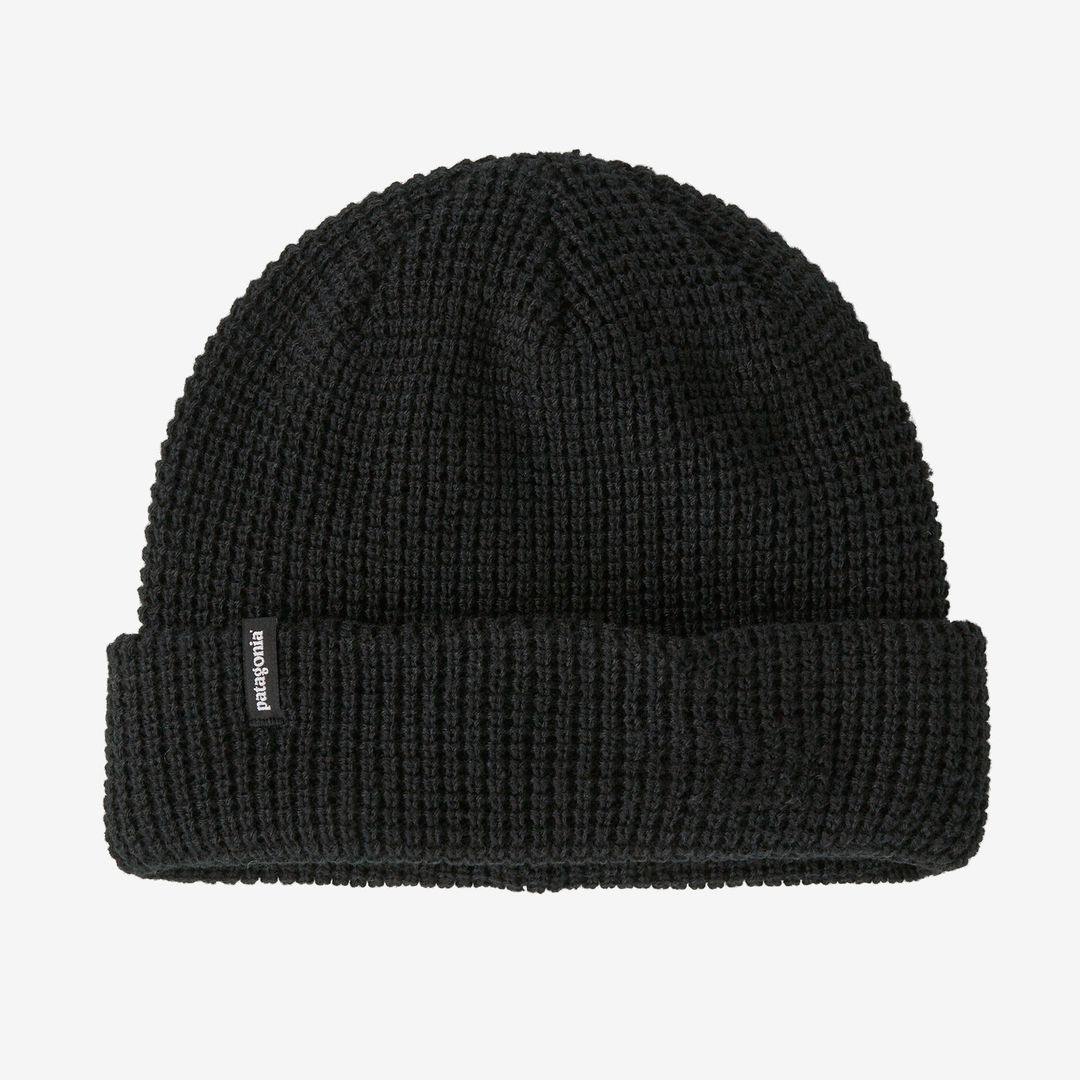 Lightweight and soft black Snowdrifter Beanie, versatile fit, Fair Trade Certified.
