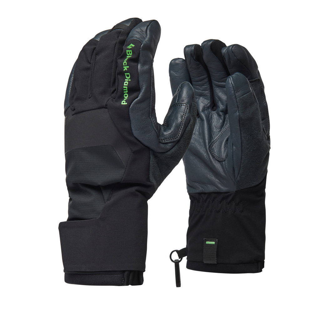 Medium-weight Black Diamond Punisher climbing gloves with PrimaLoft Gold insulation, designed for cold weather durability and dexterity.