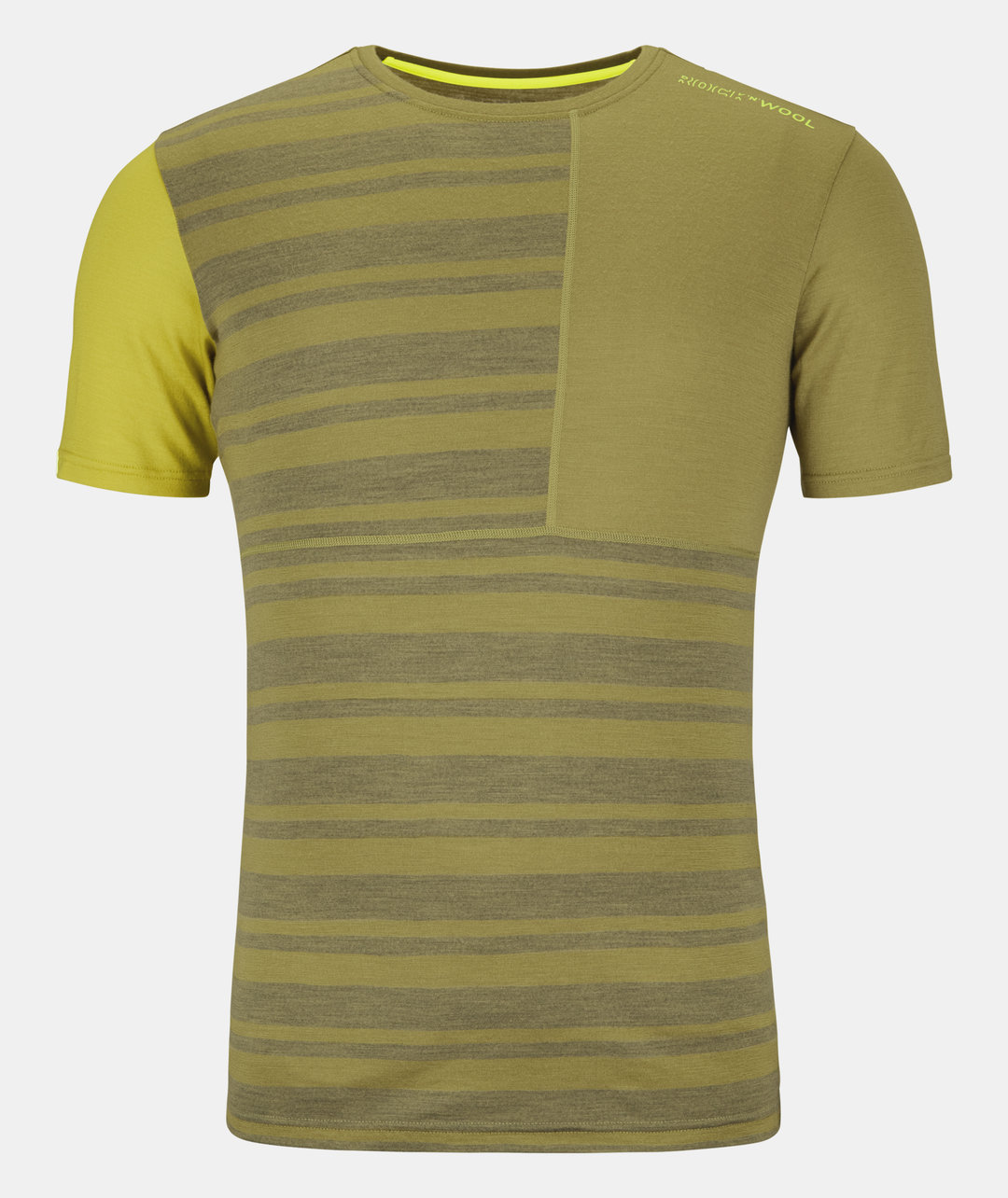 Men's green 185 Rock'N'Wool short sleeve shirt made of merino wool.