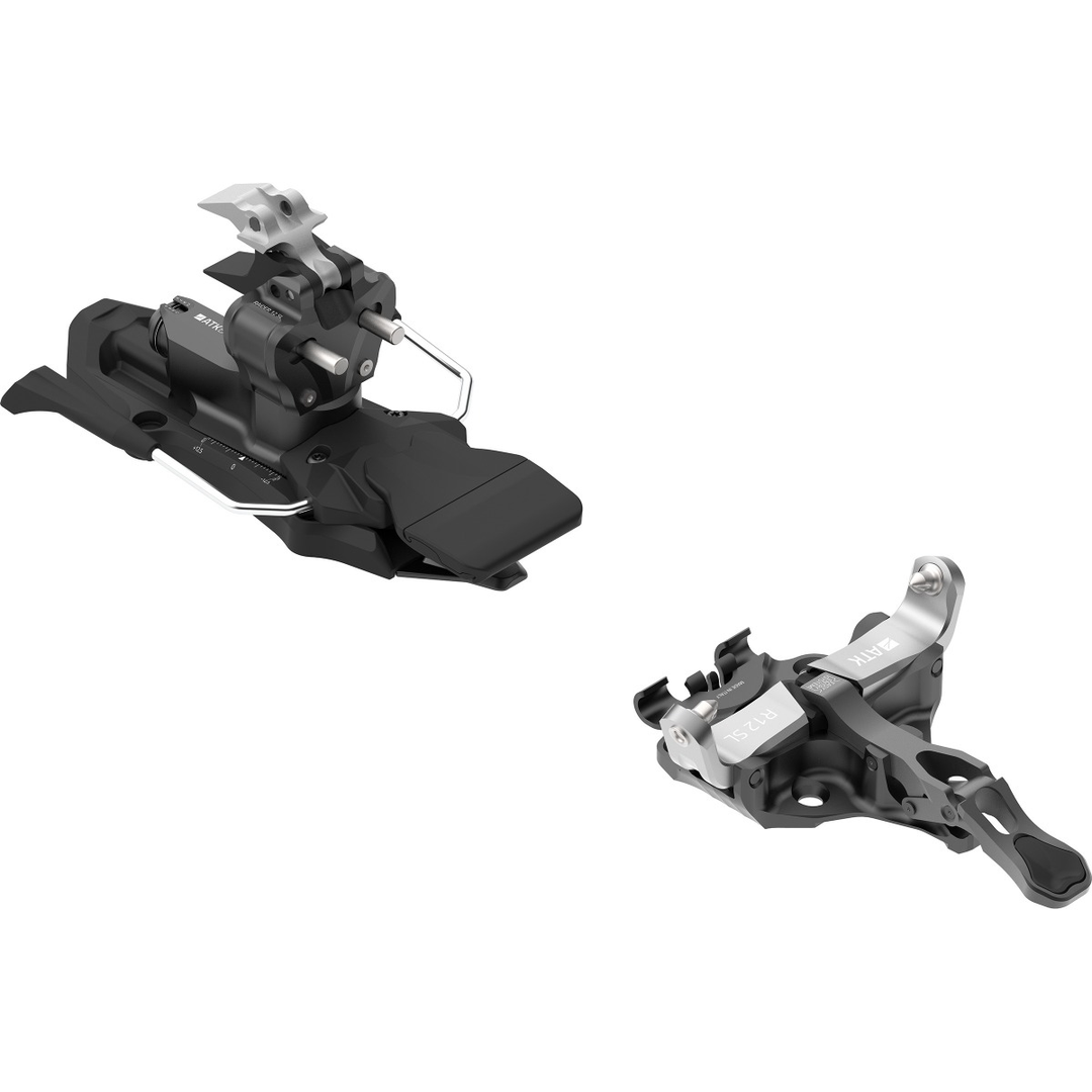 Raider 12 SL ski bindings in black and silver design.