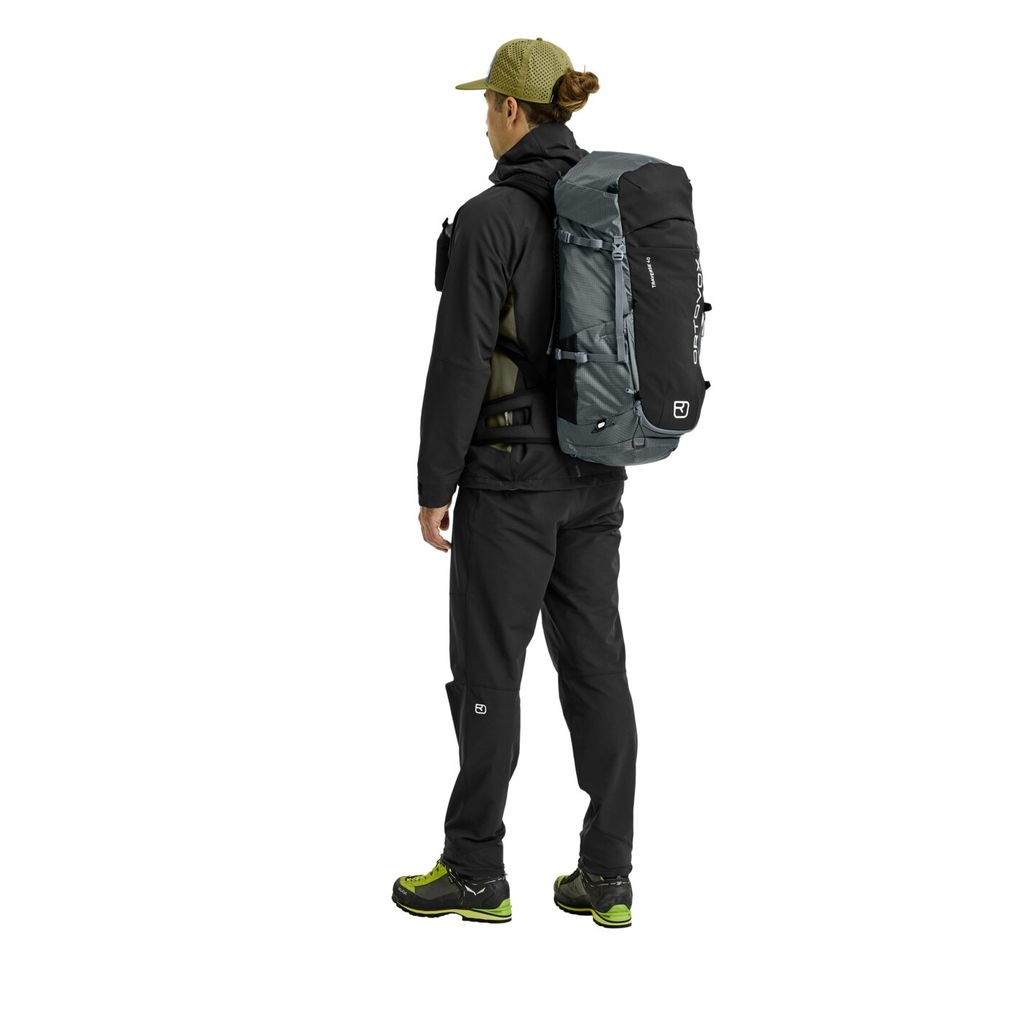 Versatile Traverse 40 backpack for alpine adventures, featuring ergonomic design and recycled materials.