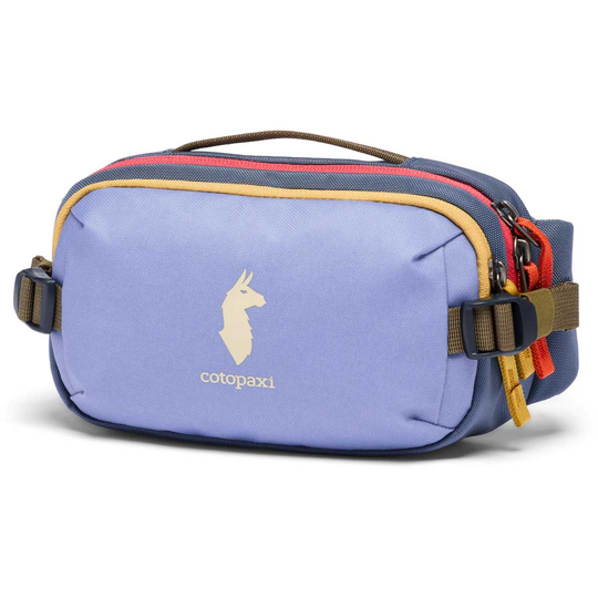 Allpa X 1.5L Hip Pack in violet with logo, side release buckles, and dual zippered main compartment.