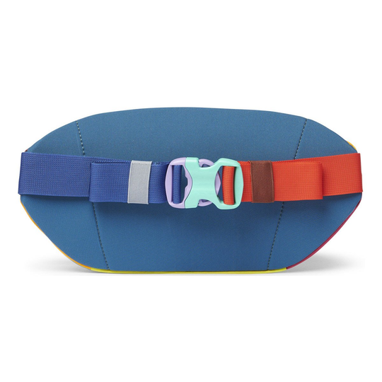 Marsupio Kapai 3L con cintura colorata e pannello posteriore imbottito, ideale per avventure.