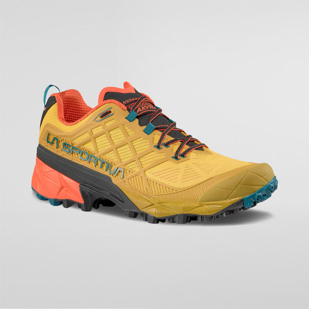 Akyra II trail running shoe with 3D Grid™ upper and Impact Brake System™ for stability.