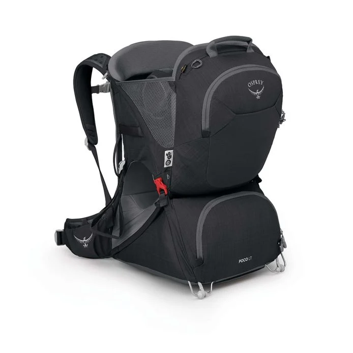 Poco LT child carrier backpack with adjustable harness, sunshade, and lightweight foldable frame.