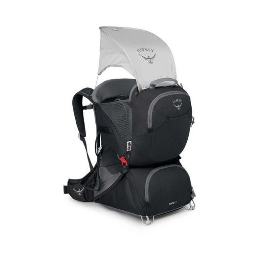 Poco LT child carrier backpack with foldable frame and sunshade.