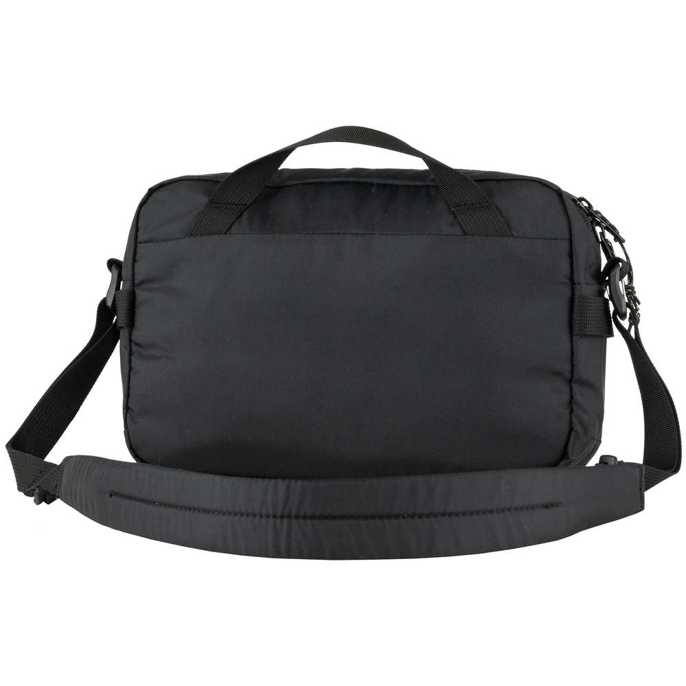 High Coast Crossbody lightweight black bag with adjustable strap and multiple pockets.