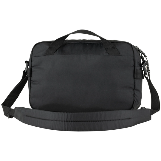 High Coast Crossbody lightweight black bag with adjustable strap and multiple pockets.