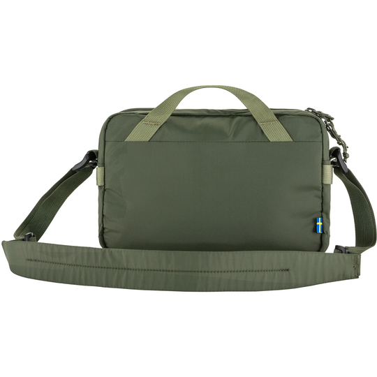 Lightweight green High Coast Crossbody bag with adjustable strap and multiple pockets.
