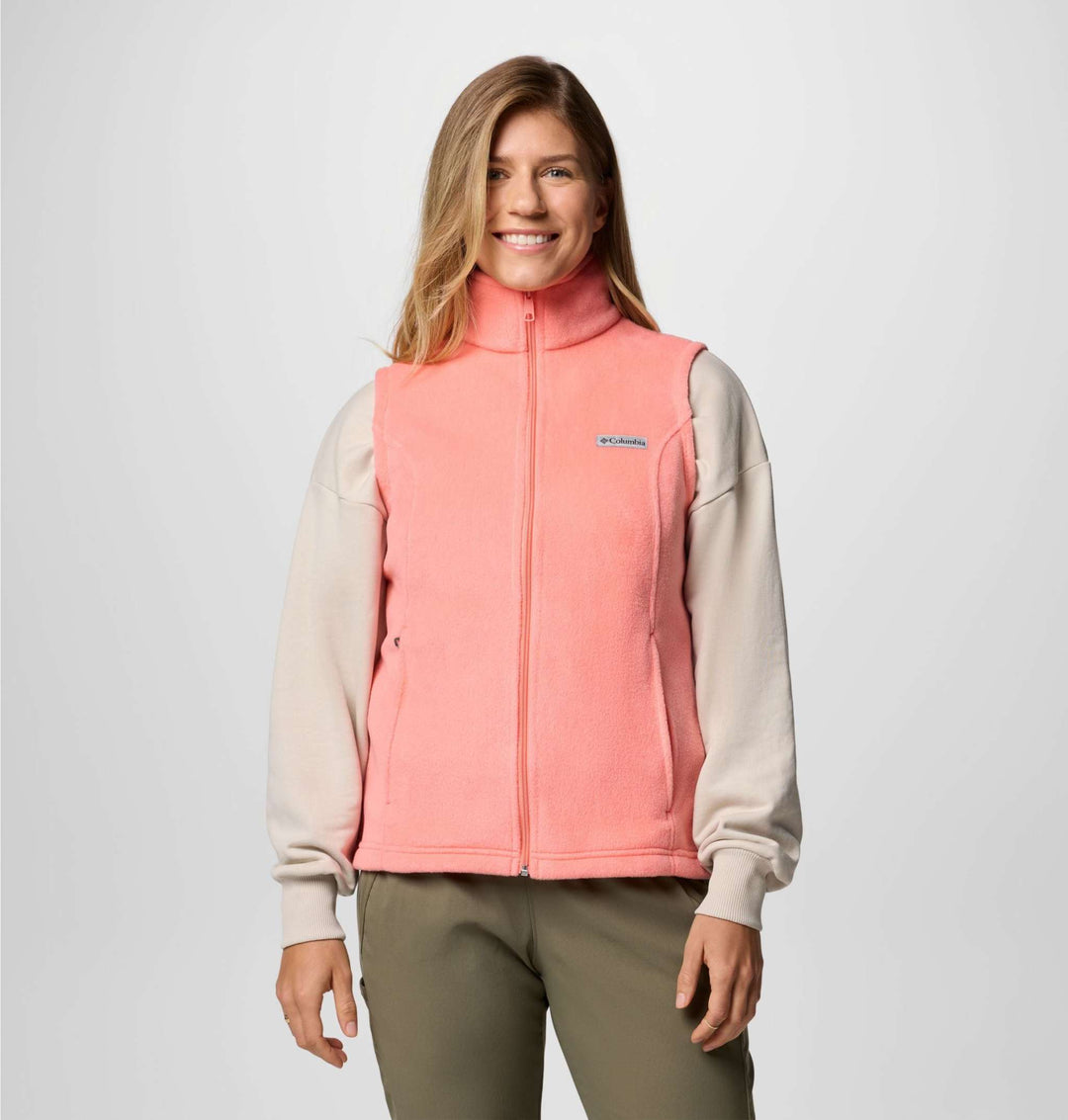 Gilet in pile da donna Benton Springs™ con colletto anti-freddo, tasche con cerniera, ideale per hiking e uso quotidiano.