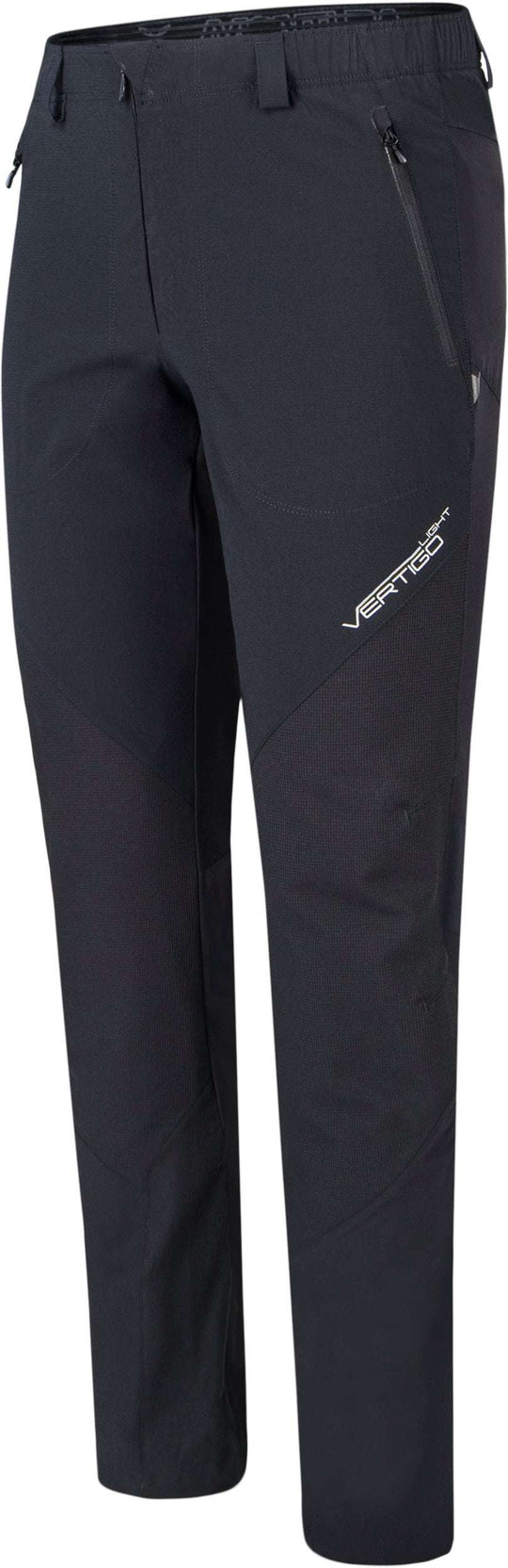 Vertigo Light 2 black nylon stretch outdoor pants with zip pockets and durable ripstop fabric.