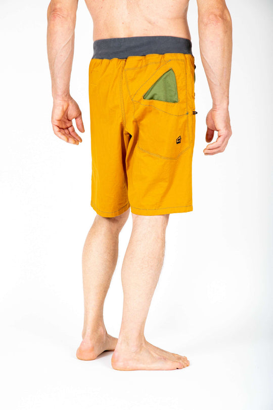 Urban climbing shorts, adjustable waist, organic cotton gabardine, embroidered back pocket, 3Angolo Short.