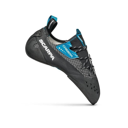 Climbing shoe Chimera with innovative design, asymmetrical shape, and advanced materials for precision on small grips.