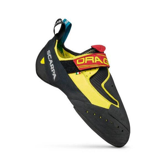 Drago climbing shoe with Vibram XS Grip 2 sole, featuring a flexible design for enhanced sensitivity and performance.