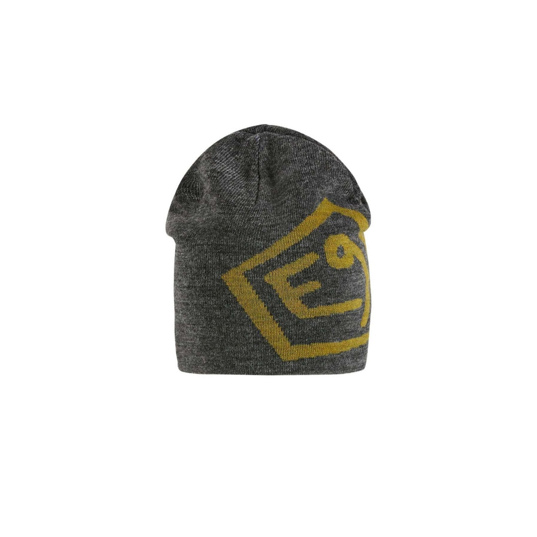 Double-face E9 logo beanie, soft and stylish wool-acrylic blend.