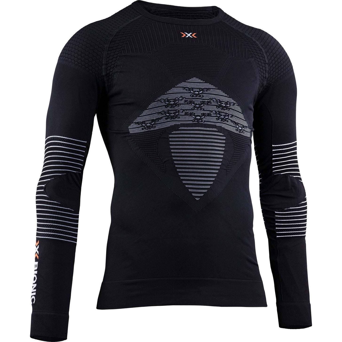 Energizer 4.0 Roundneck Long Sleeve Men's Shirt, advanced thermoregulation, breathable, black design.