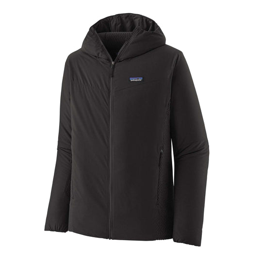 Giacca tecnica nera Nano-Air® Light Hybrid Hoody con cappuccio, traspirante, leggera e imbottitura FullRange™ per alta performance aerobica.