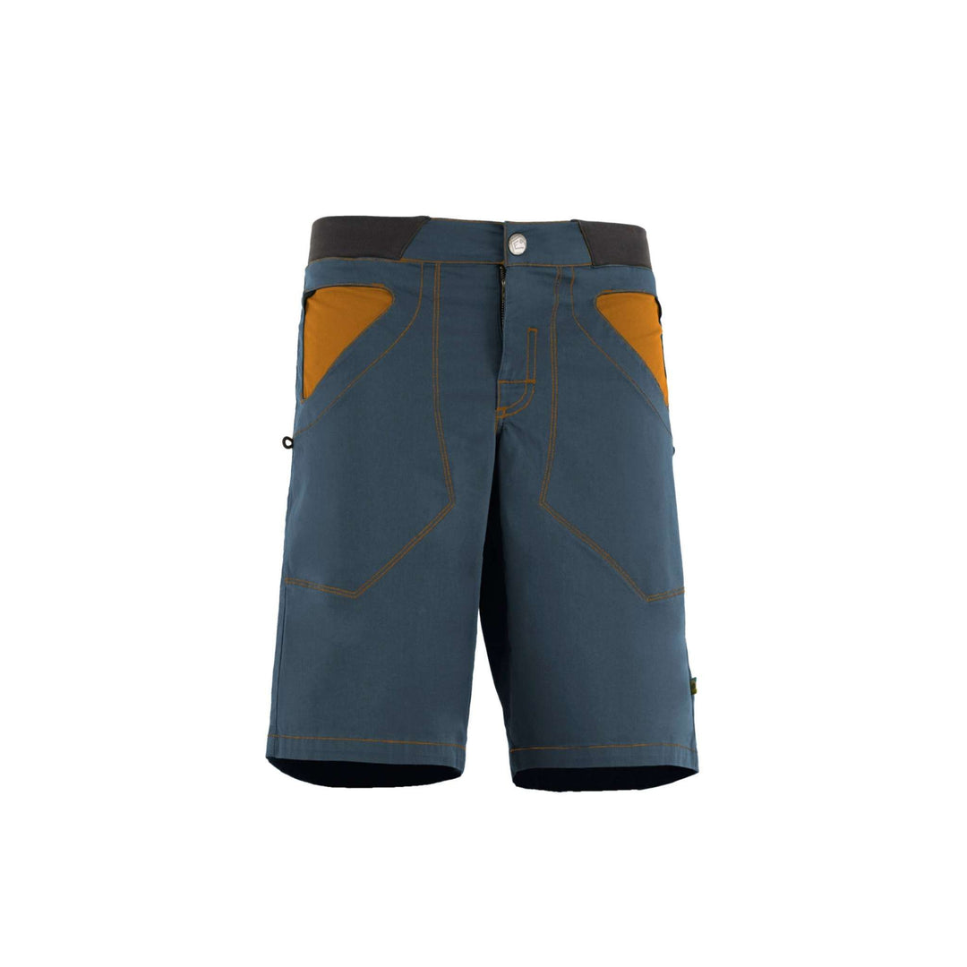 Urban climbing shorts in organic cotton gabardine with adjustable waist and embroidered back pocket.