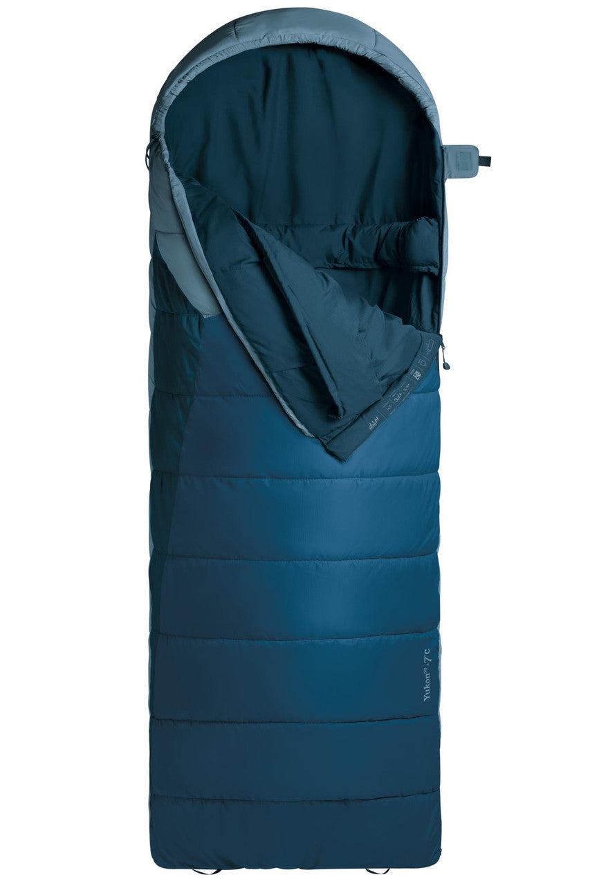 Sacco Yukon Square per temperature fino a +7° C, design quadrato per campeggio e outdoor.