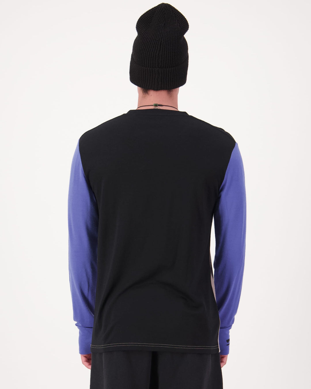 Mons Royale Yotei Merino Long Sleeve Cinder / Blue Dusk / Black 100072-1171-1001 - on-model back