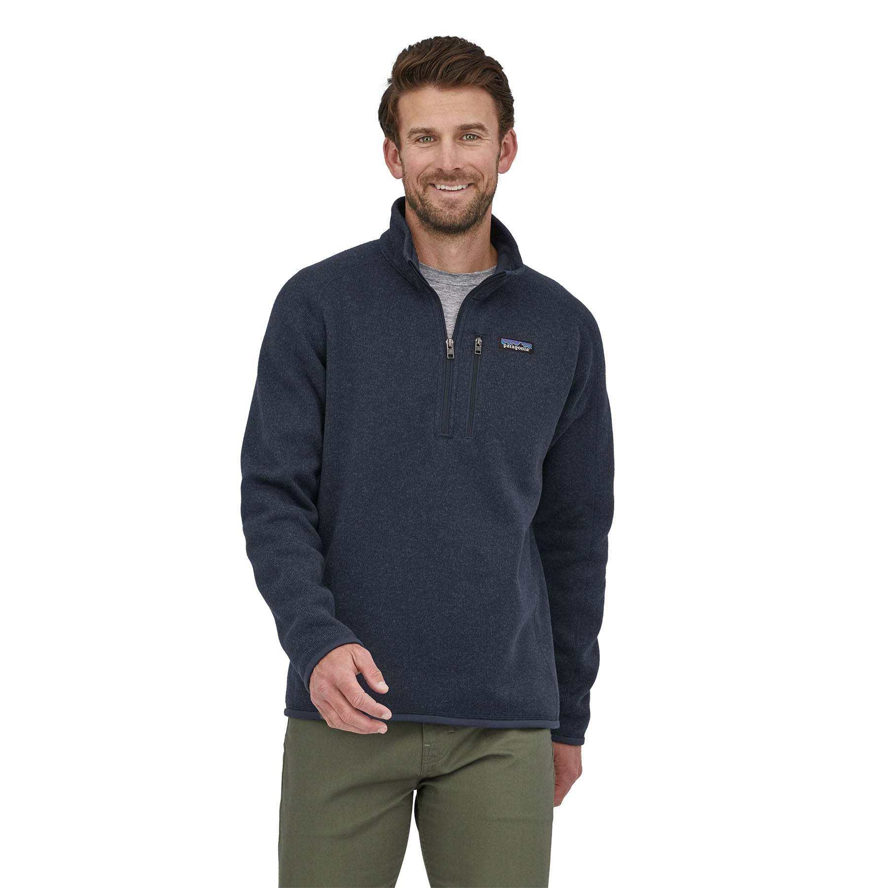 Men's M's Better Sweater 1/4 zip fleece jacket made of 100% recycled polyester with raglan sleeves and chest zip pocket