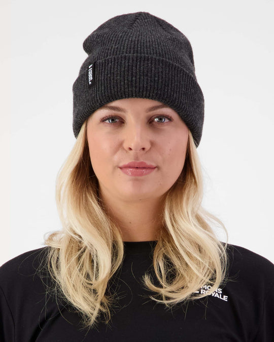 Mons Royale Chunky Logger Merino Beanie - Charcoal Grey – vista aggiuntiva 1