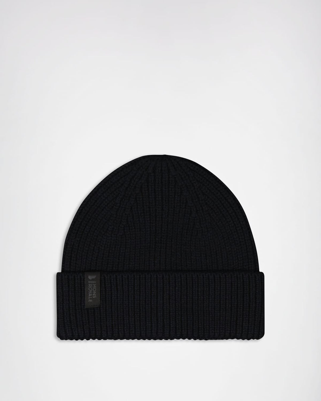 Mons Royale Fjord Merino Beanie unisex Black 100688-1165-001, vista frontale del berretto