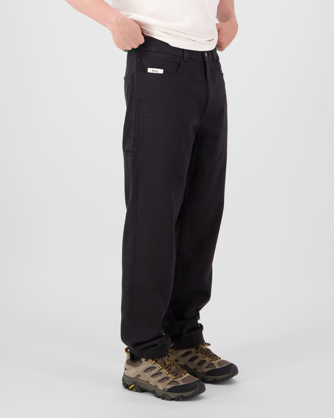 Mons Royale Merino Hemp Day Pant Black 100838-1171-001 - on-model side