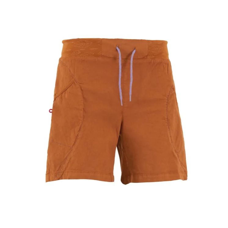 Pantaloncini da outdoor Wendy 2.2 in lino e cotone organico con vestibilità slim e ricamo posteriore