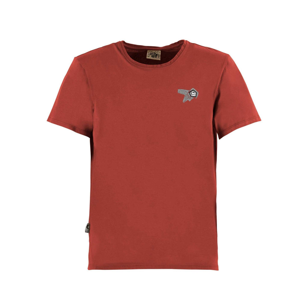 Red 'N Onemove 2.2' T-shirt with E9 logo, regular fit, cotton-elastane blend.