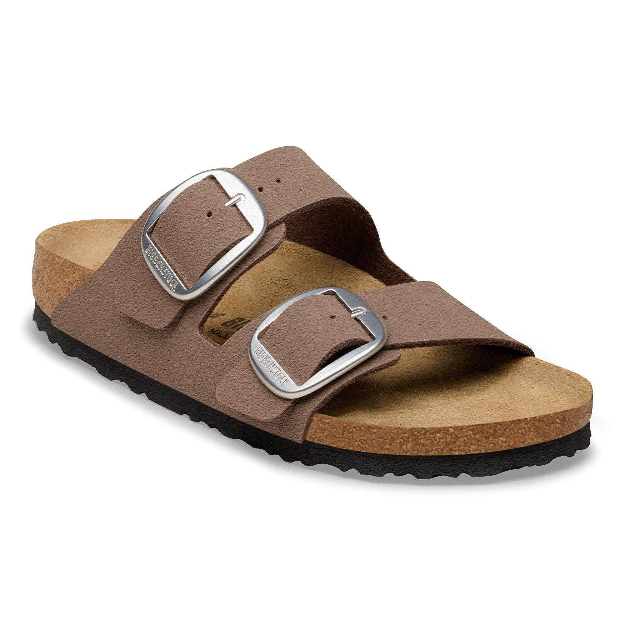 Sandali Arizona Big Buckle Birko-Flor nubuk color mocca con fibbie grandi e plantare anatomico