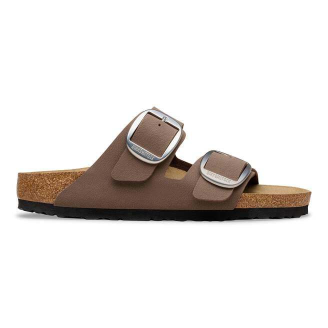 Sandalo Birkenstock Arizona Big Buckle donna mocca in Birko-Flor effetto nubuk con due fibbie regolabili