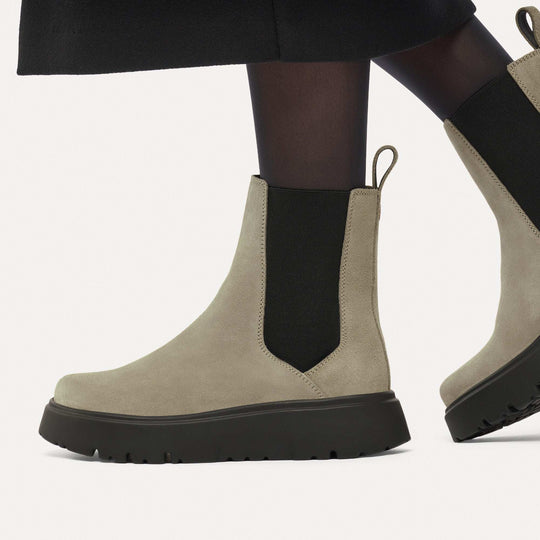 Birkenstock Theda Chelsea Suede Leather Taupe – vista 6