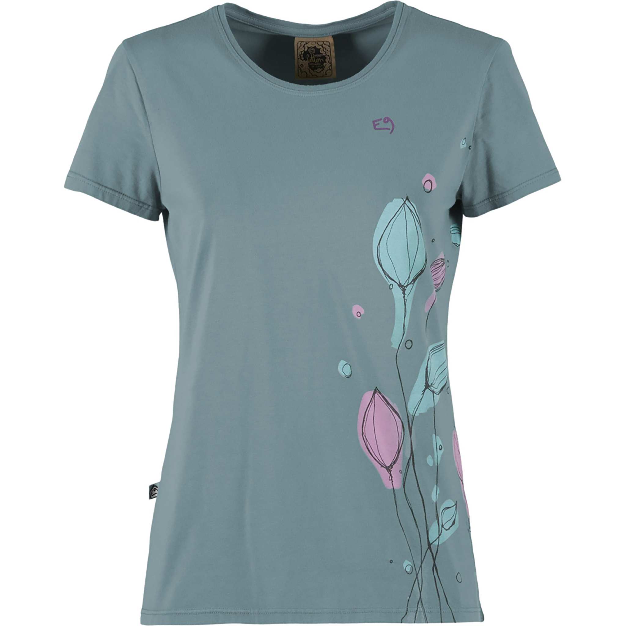 Organic cotton t-shirt with large print for elegant Italian slim fit outdoor climbing