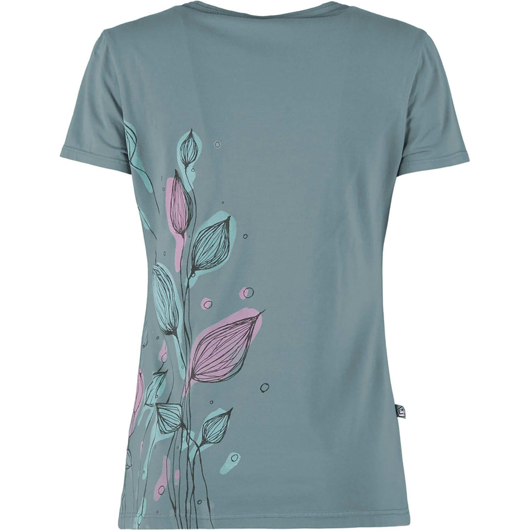 t-shirt in cotone biologico con stampa grande per attività all'aperto e arrampicata, vestibilità slim, made in Italy