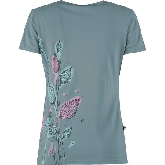 t-shirt in cotone biologico con stampa grande per attività all'aperto e arrampicata, vestibilità slim, made in Italy