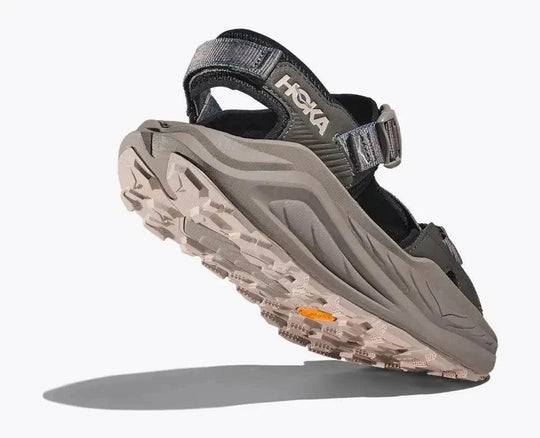 HOKA Infini Hike Tc open-toe sandal with Vibram Megagrip sole and adjustable straps