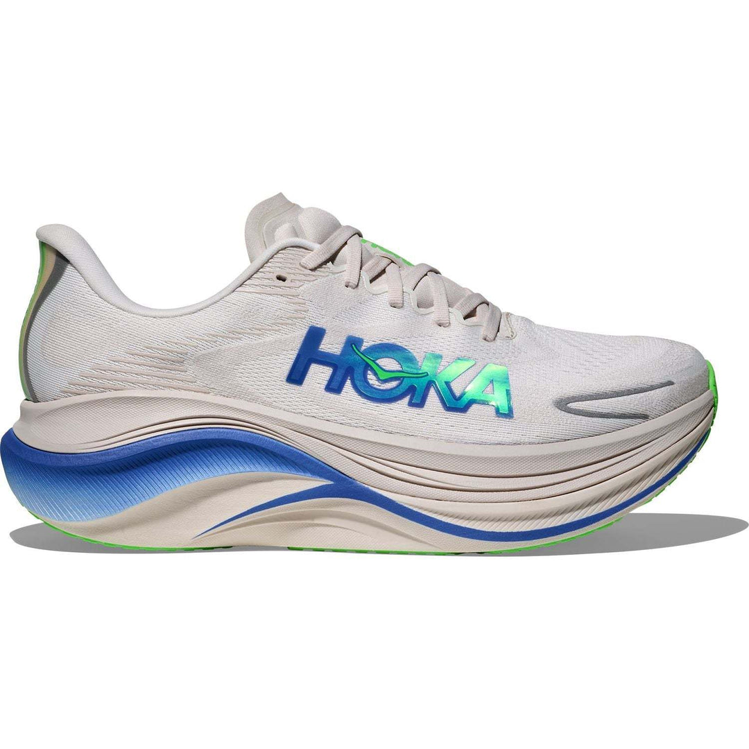 Hoka Skyward X 2 running shoe with breathable mesh, carbon fiber plate, and reflective details for stable, cushioned asphalt runs
