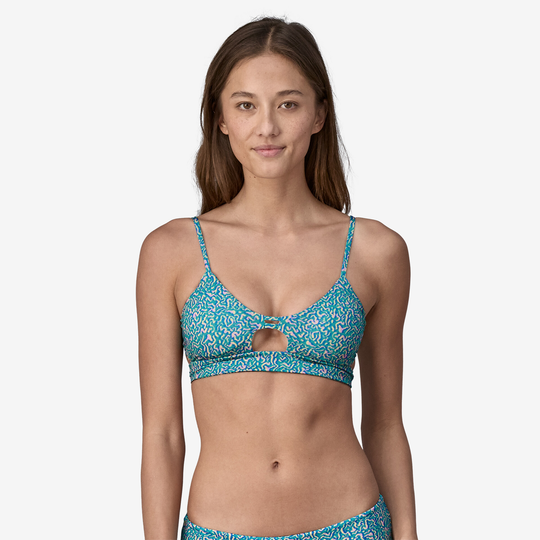 Bikini top with front keyhole detail and adjustable back straps, Focal Point Top.