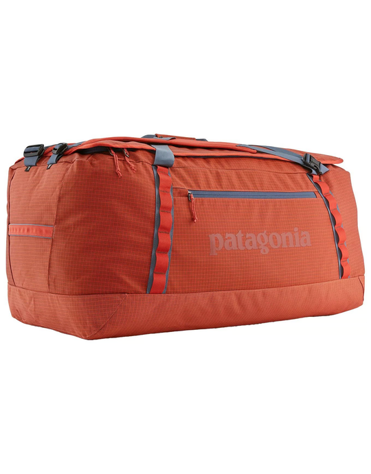 100L Black Hole Duffel, red, durable, 100% recycled polyester, water-repellent, ergonomic straps, versatile for travel.
