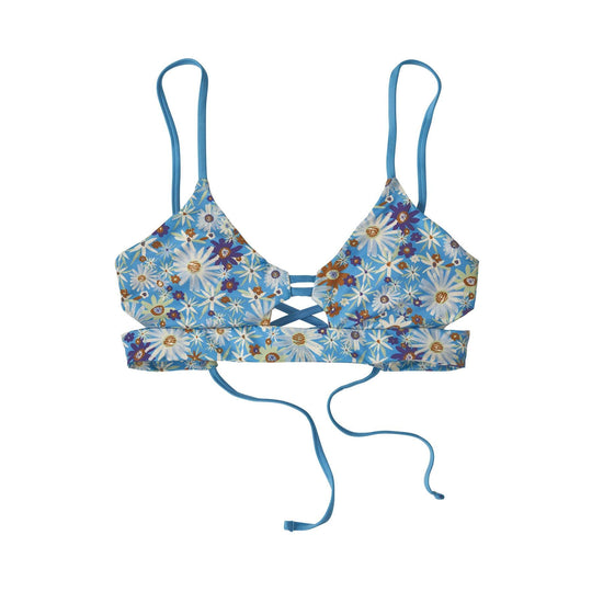 Women's Focal Point Top, floral print, adjustable straps, Fair Trade Certified, medium support bikini top.