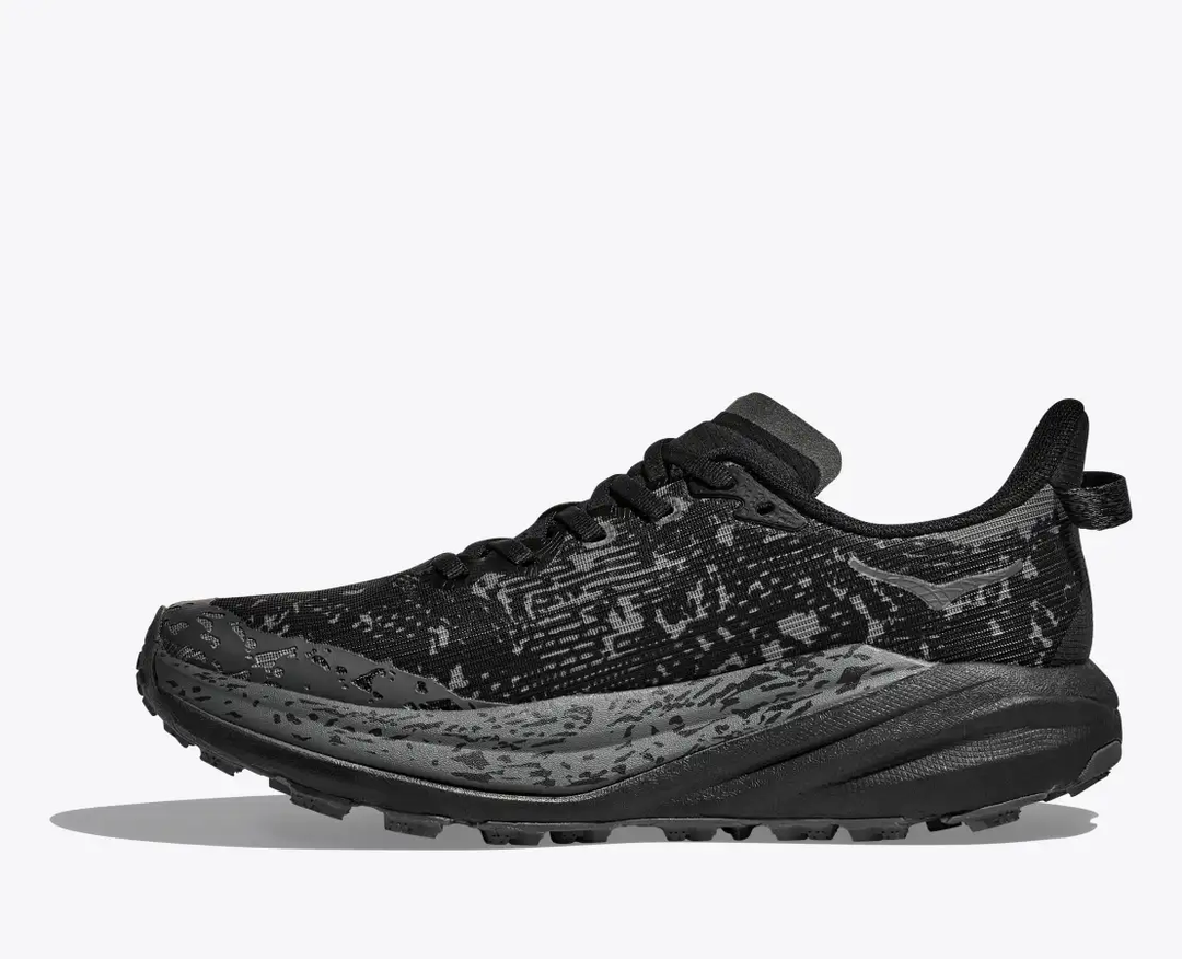 Speedgoat 6 Gtx trail running shoe, lightweight GORE-TEX, Vibram® Megagrip sole, black.