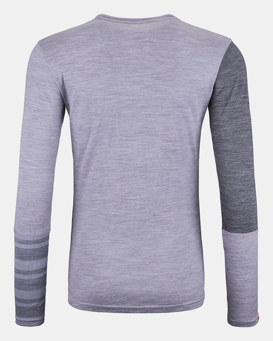 Women's 185 Rock'N'Wool Long Sleeve, merino wool, grey and dark sleeves, versatile winter wear.